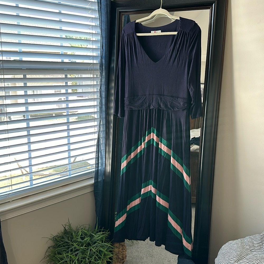 Mini Boden size 12 12r navy striped dress